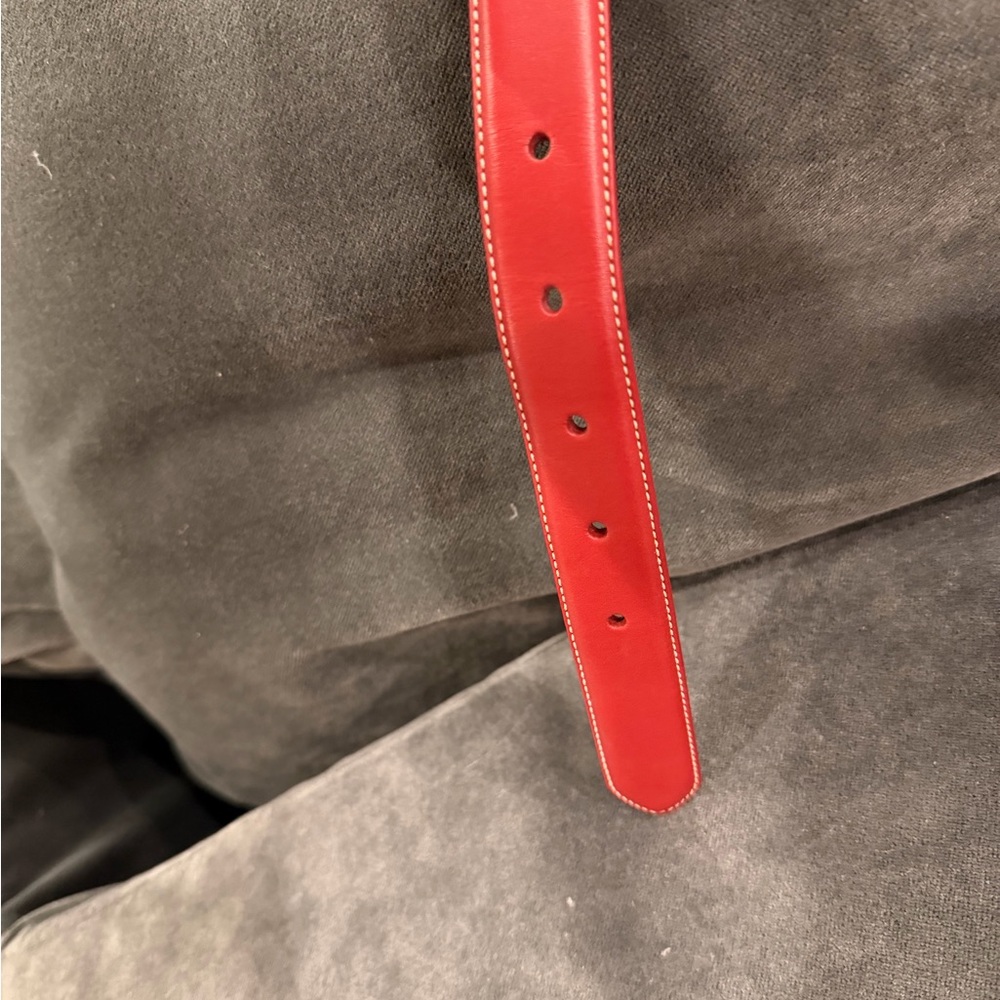 Coach Collar & Leash Set, Red Leather, ♥️ charm, Sz Lg, 17-21”, 48” leash - Picture 7 of 12